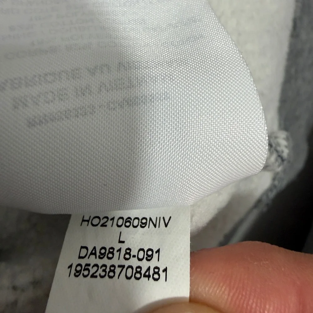 Jordan Hoodie Mens Large Gray Jumpman Essentials Pullover DA9818-091 Fleece